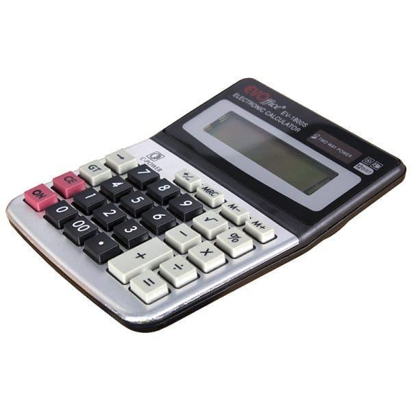 Calculator 12 dgt, 11X14.5 cm, front metalic
