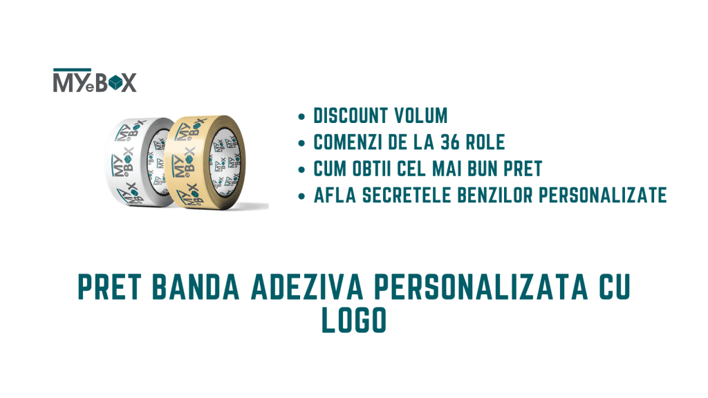 Pret banda adeziva personalizata cu logo