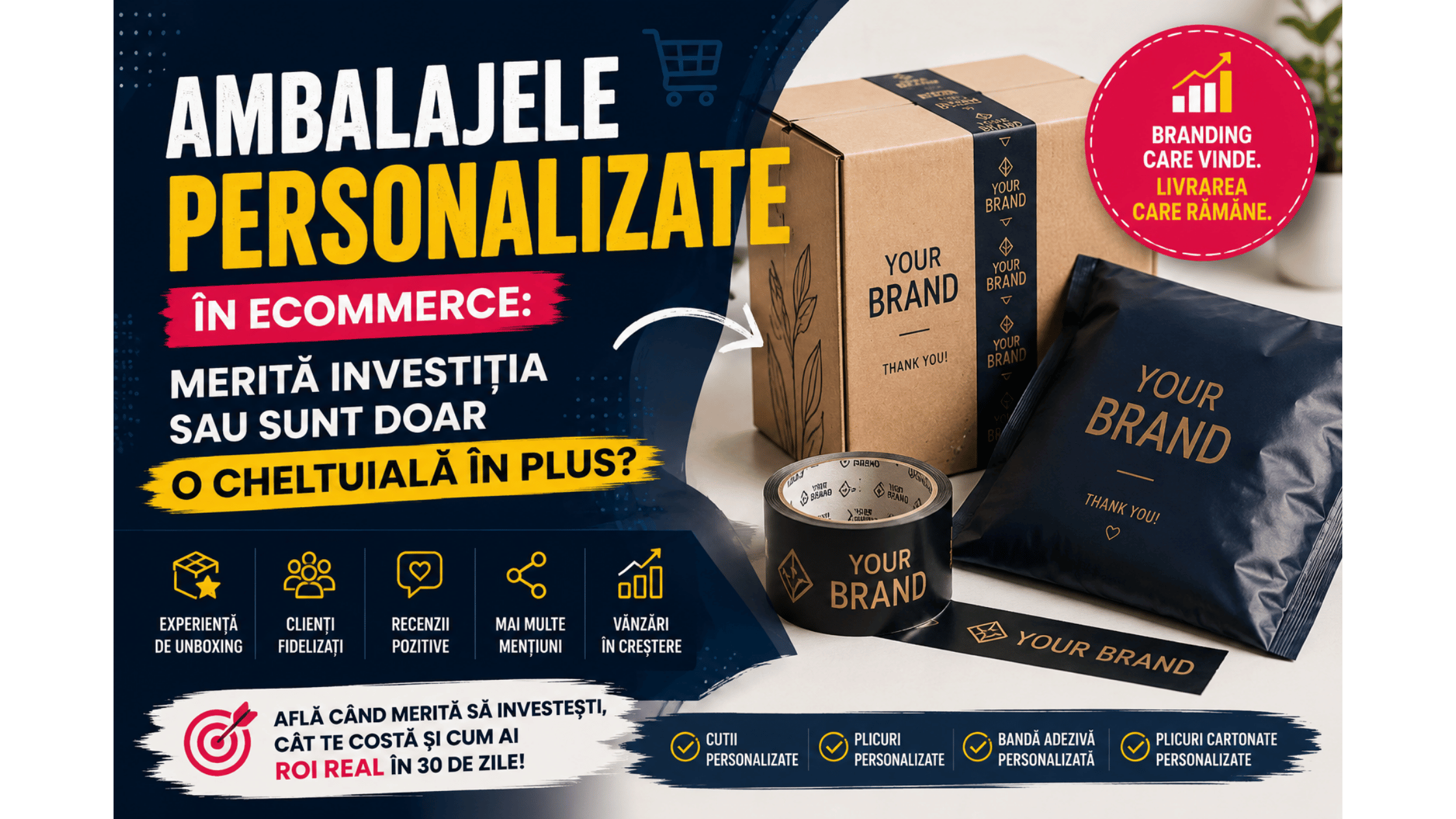 Ambalajele personalizate în eCommerce merită investiția sau sunt doar o cheltuială în plus